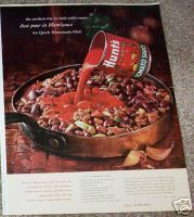 1961 Ad Hunts Tomato Sauce Quick Homemade Chili Recipe