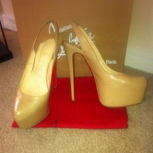 Christian Louboutin Dafsling Kid Beige Leather 41 5 Preowned Daf 