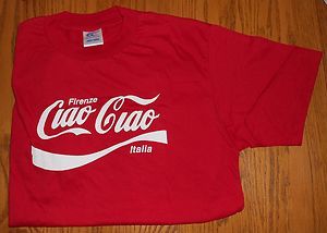 New Ciao Firenza Ciao Ciao Italia T Shirt from Italy Red Mens L 