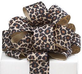 Leopard Print Grosgrain Ribbon Roll 1 5w x 20 yds Gift Wrap Present 