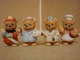 Homco Miniature Bears Teddy Bear Figurines Very Cute