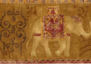 Asian Elephants Golden Brown Sale$8 Wallpaper Border 927