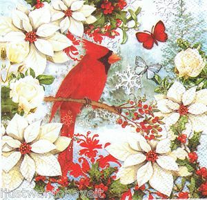 20 Christmas Paper Napkins 30539 Beverage Crafts Decoupage Projects 