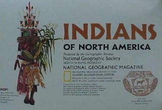 Map North America Indians Apache Seminole Cherokee Hopi