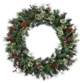    Nisswa Berry Pine Unlit Artificial Christmas Wreath 107 Tips