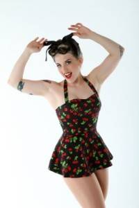 Womens New Designer Playsuit Romper Jumpsuit Vintage Retro Cherry 