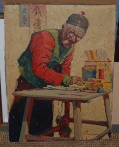 Irving Sinclair 1895 1969 Portrait of A Chinese Artist Oil Painting