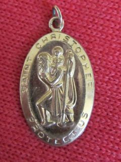  Catholic Religious Holy Medal Saint Christopher 14k G F PPC