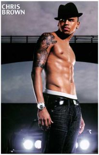 chris brown shirtless 11x17 poster condition mint this is a brand new