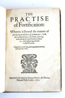 PRINTED 1589 THE EARLIEST KNOWN TREATISE ON MILITARY ENGINEERING IN