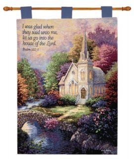 Church in The Country Religious Christian Wall Tapestry