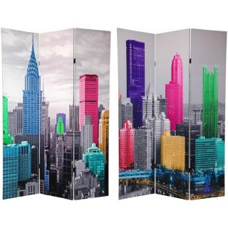 Unique colorized skyscrapers in classic New York cityscapes. Printed