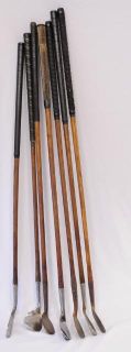   HICKORY SHAFT GOLF CLUBS IRONS PUTTERS WEDGE VARIOUS MAKERS SCOTLAND