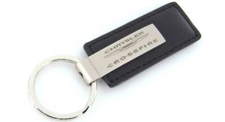 Chrysler Crossfire Black Leather Rectangular Key Chain