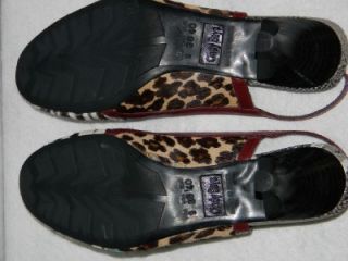 Cindy Says Couture Pony Horse Hair Zebra Leopard Slingbacks Shoes Sz 9