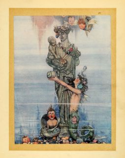  Print Little Mermaid Statue Fairy Tale Hans Christian Andersen