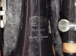 Bundy Resonite Clarinet by Selmer for Restoration or Parts w Original