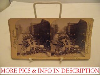  Underwood Cards Stereoscope Viewer 1880/90s 5 Chicago Street Scenes