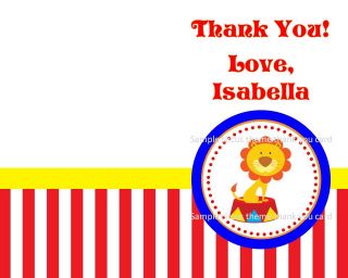 Carnival Circus Big Top Clown Theme Birthday Party Thank You Cards