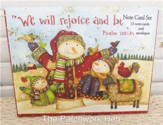 Legacy Boxed Christmas Snowman 13 Ct Blank Note Cards w Scripture