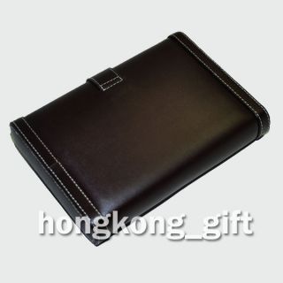 COHIBA Cigar Case Brown Leather Wood Box Travel Kit Holder HKG 3061