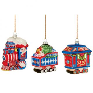 Waterford Marquis Christmas Train Set of 3 Christmas Ornaments New In