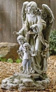 20 Solar Powered Guardian Angel Children Statue