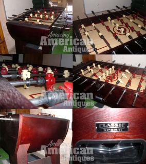 Foosball Table Soccer Wooden Base Leather Ends Full Size Classic Sport