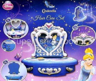 New 16 Piece Disney Cinderella Hair Care Accessory Girls Vanity Light