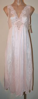 Cinema Etoile Womens Late 1970’s Vintage Long Nightgown Pink Medium