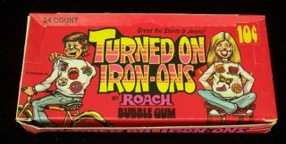 1970 Donruss Turned on Iron Ons Box 24 Packs by Roach