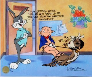 Chuck Jones Signed Bugs Bunny Dental Cel Vet DDS Office