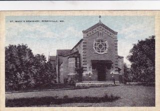  Marys Seminary Perryville MO Missouri vintage church view old postcard