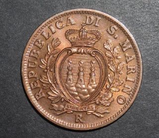 San Marino 2 UNC Coins 5 Centesimi 1936 10 Cent 1937