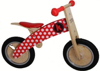 Kiddimoto Kurve Balance Bike   Red Dotty