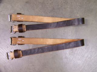 Two Leather Flank Straps or Rear Cinches for Saddle Blemished Dark
