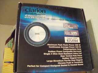 Clarion Car Stereo Subwoofer Clarion 10 Single Voice Coil 650 Watt