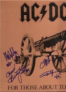 acdc signed for those about to rock vintage album