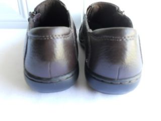 Clarks Womens Brown Shoe Size 7 M Medium Leather Zip Up Used Bendables