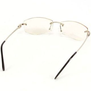 Fake Clear Lens Frameless Eyeglasses Rimless Silver