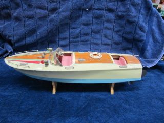 Vintage TMY Chris Craft Style Toy Wood Boat
