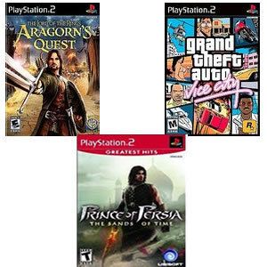  Quest /GTA Vice City /Prince of Persia   3 Pack Sony PS2 Video Games