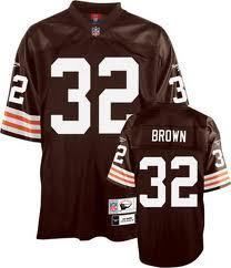   PREMIER CLEVELAND BROWNS JIM BROWN THROWBACK BROWN JERSEY SZ X LARGE