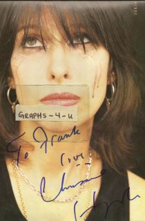 Chrissie Hynde Autograph The Pretenders Tyra Banks