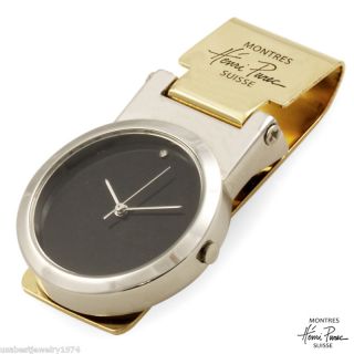 Henri Purec Gold Tone Nickel Watch Money Clip Pen Set