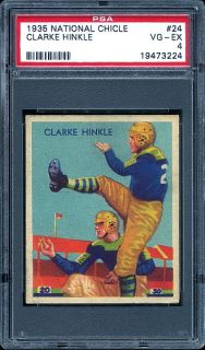 1935 National Chicle Football CLARKE HINKLE #24 Packers PSA 4