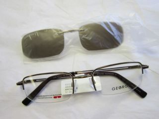 George Eyeglasses Frames Magnetic Clip Sunglasses $118 Sz 51 20 140