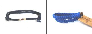  New Hollister Men Blue Braided Adjustable Cloth Band Bracelets