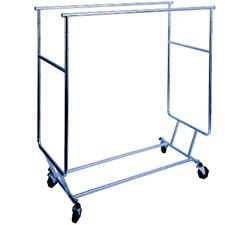 Collapsible Double Bar Rolling Clothing Rack CR RCS