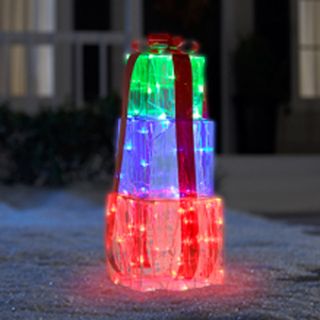 Christmas LED Light Show Gift Boxes Ice Sculpture Decoration